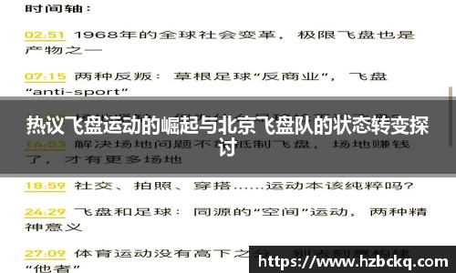 热议飞盘运动的崛起与北京飞盘队的状态转变探讨